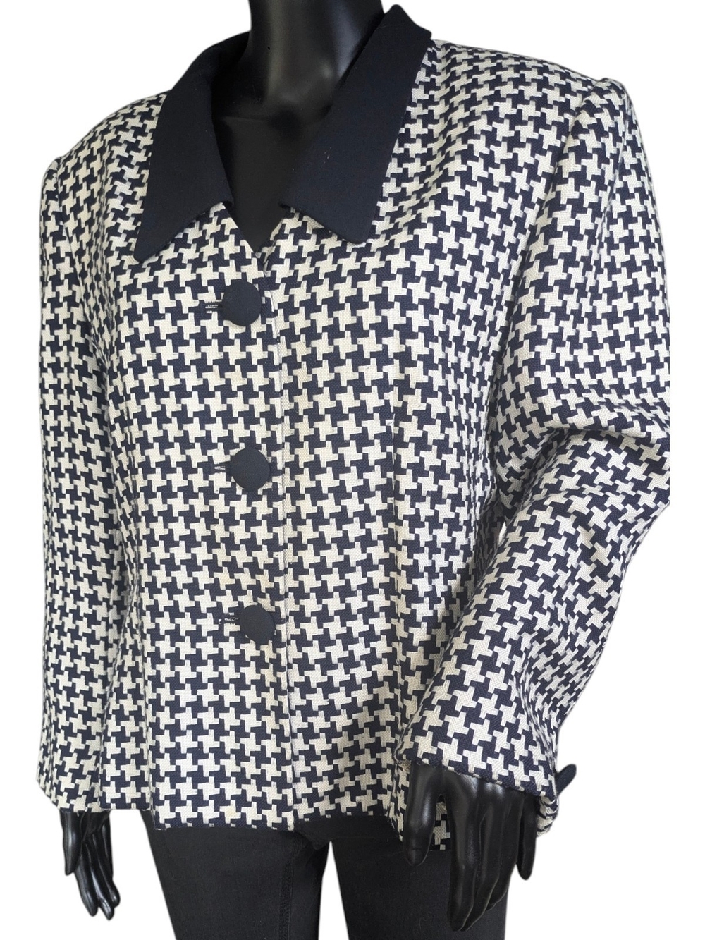 Simons Collection New York Houndstooth Blazer Jacket Vintage Size M